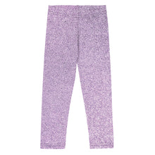 Load image into Gallery viewer, &#39;Purple Glitter Shimmer Print&#39; Kid&#39;s Leggings
