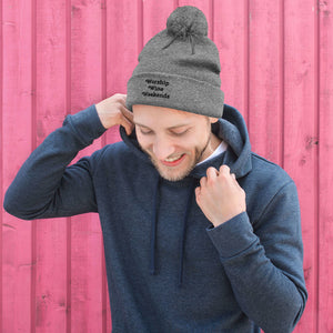 'Worship Wine Weekends' Pom-Pom Beanie