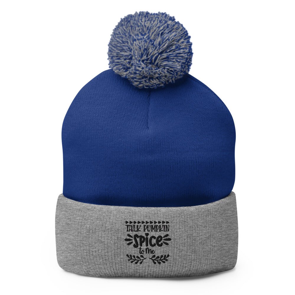 'Talk Pumpkin Spice To Me' Unisex Pom-Pom Beanie