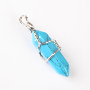 Crystal Healing Stone Pendant Wrap Charm