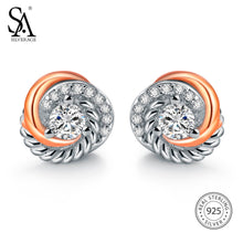 Load image into Gallery viewer, &#39;Love Circle&#39; Rose Gold Stud Earrings
