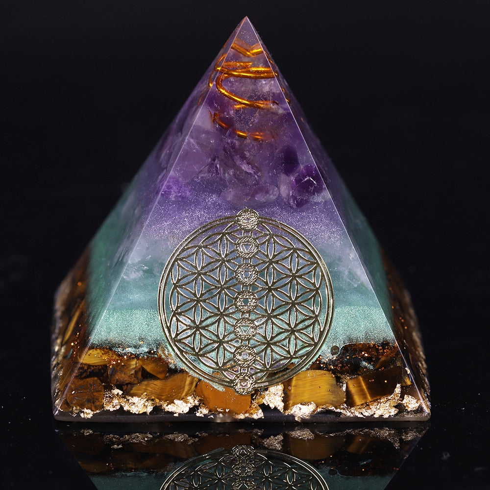 Crystal Orgonite Healing Pyramid Stone