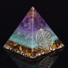 Load image into Gallery viewer, Crystal Orgonite Healing Pyramid Stone
