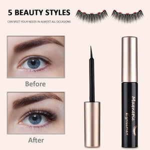 Waterproof Magnetic Eyelash and Liquid Eyeliner Set