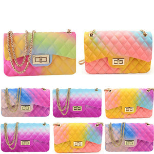 Women's Rainbow Jelly Shoulder Chain Handbag