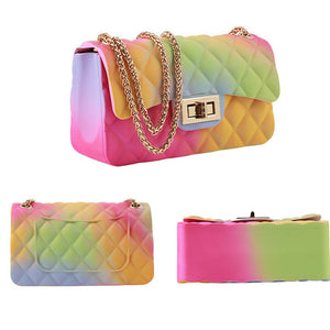 Women's Rainbow Jelly Shoulder Chain Handbag