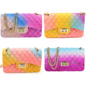 Women's Rainbow Jelly Shoulder Chain Handbag