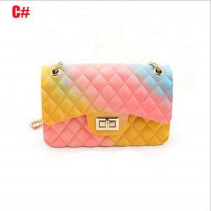 Women's Rainbow Jelly Shoulder Chain Handbag