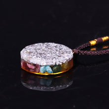 Load image into Gallery viewer, Chakra Rainbow Orgone Crystal Pendant Necklace
