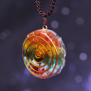 Chakra Rainbow Orgone Crystal Pendant Necklace