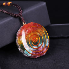 Load image into Gallery viewer, Chakra Rainbow Orgone Crystal Pendant Necklace
