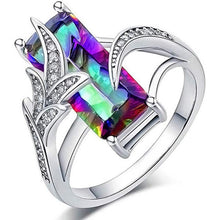 Load image into Gallery viewer, Geometric Rainbow Sterling Silver Ring
