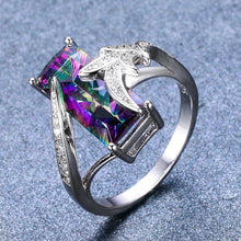 Load image into Gallery viewer, Geometric Rainbow Sterling Silver Ring
