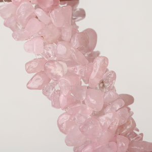 Chunky Stretch Cuff Bracelet - Rose Quartz