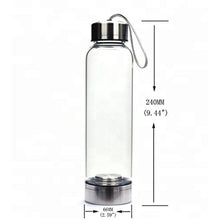 Load image into Gallery viewer, Natural Quartz Gemstone Glass Water Bottle
