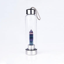 Load image into Gallery viewer, Natural Quartz Gemstone Glass Water Bottle
