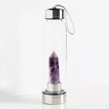 Load image into Gallery viewer, Natural Quartz Gemstone Glass Water Bottle
