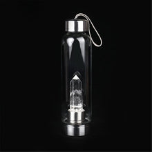 Load image into Gallery viewer, Natural Quartz Gemstone Glass Water Bottle
