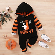 Load image into Gallery viewer, &#39;My 1st Halloween&#39; Pumpkin Hoodie Romper
