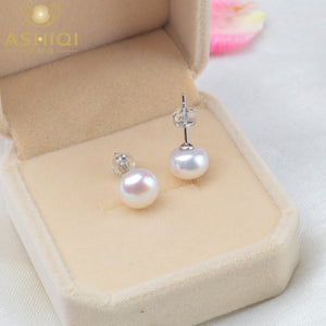 Natural Freshwater Pearl Stud Earrings