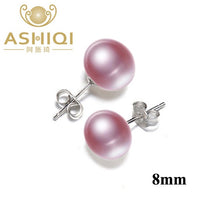 Load image into Gallery viewer, Natural Freshwater Pearl Stud Earrings
