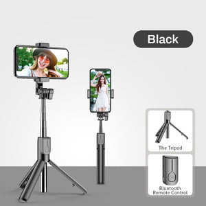 Wireless Bluetooth Selfie Stick with Led Ring Light Foldable Tripod For Smart Phones