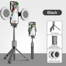 Load image into Gallery viewer, Wireless Bluetooth Selfie Stick with Led Ring Light Foldable Tripod For Smart Phones
