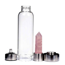 Load image into Gallery viewer, Natural Quartz Gemstone Glass Water Bottle
