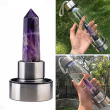 Load image into Gallery viewer, Natural Quartz Gemstone Glass Water Bottle
