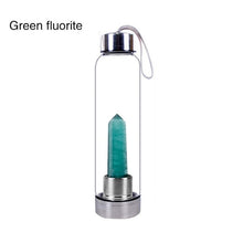 Load image into Gallery viewer, Natural Quartz Gemstone Glass Water Bottle
