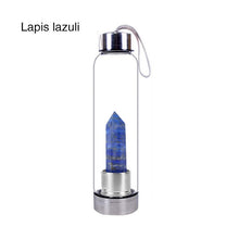 Load image into Gallery viewer, Natural Quartz Gemstone Glass Water Bottle
