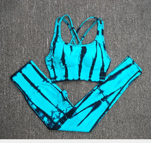 Load image into Gallery viewer, 2PC Tie Dye Seamless Women&#39;s Yoga Workout Matching Set
