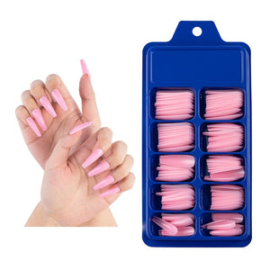 Nail Kit With 100 Pieces Of Solid Color Pointed False Nails: Multiple Color Options Available