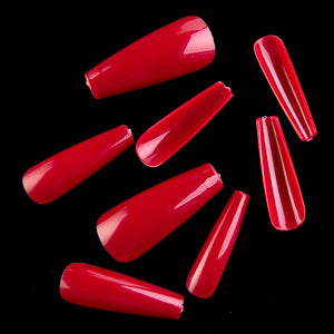 Nail Kit With 100 Pieces Of Solid Color Pointed False Nails: Multiple Color Options Available