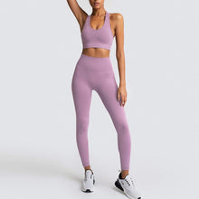 Load image into Gallery viewer, 2pc Women&#39;s Seamless Yoga Fitness Activewear Set
