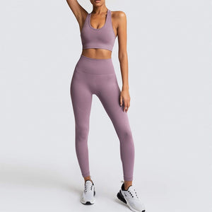 2pc Women's Seamless Yoga Fitness Activewear Set