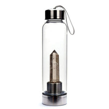 Load image into Gallery viewer, Natural Quartz Gemstone Glass Water Bottle
