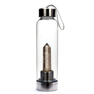 Natural Quartz Gemstone Glass Water Bottle