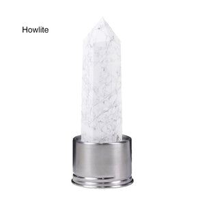 Natural Quartz Gemstone Glass Water Bottle