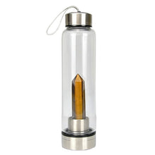 Load image into Gallery viewer, Natural Quartz Gemstone Glass Water Bottle
