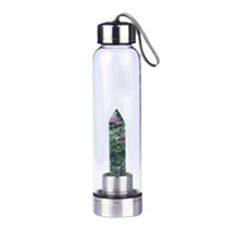 Load image into Gallery viewer, Natural Quartz Gemstone Glass Water Bottle
