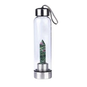 Natural Quartz Gemstone Glass Water Bottle