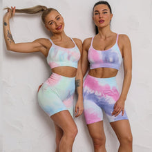 Load image into Gallery viewer, 2pcs Tie Dye Seamless High Waist Yoga Matching Set
