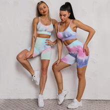 Load image into Gallery viewer, 2pcs Tie Dye Seamless High Waist Yoga Matching Set
