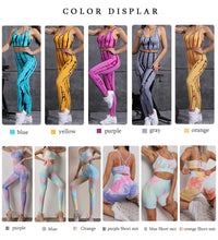 Load image into Gallery viewer, 2PC Tie Dye Seamless Women&#39;s Yoga Workout Matching Set
