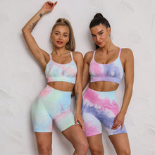 Load image into Gallery viewer, 2pcs Tie Dye Seamless High Waist Yoga Matching Set
