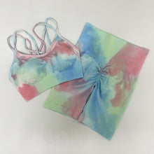 Load image into Gallery viewer, 2pcs Tie Dye Seamless High Waist Yoga Matching Set
