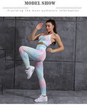 Load image into Gallery viewer, 2pcs Tie Dye Seamless High Waist Yoga Matching Set
