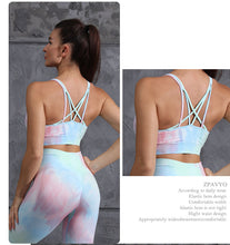 Load image into Gallery viewer, 2pcs Tie Dye Seamless High Waist Yoga Matching Set
