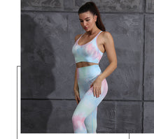 Load image into Gallery viewer, 2pcs Tie Dye Seamless High Waist Yoga Matching Set
